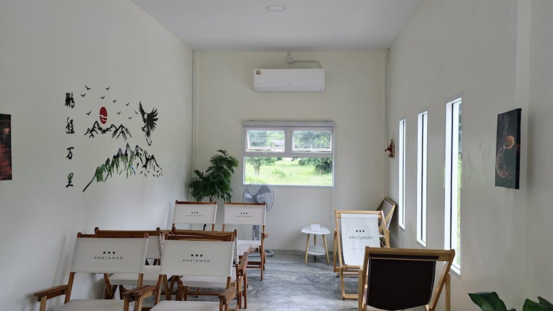 Minimalist gym interior with soft natural light.